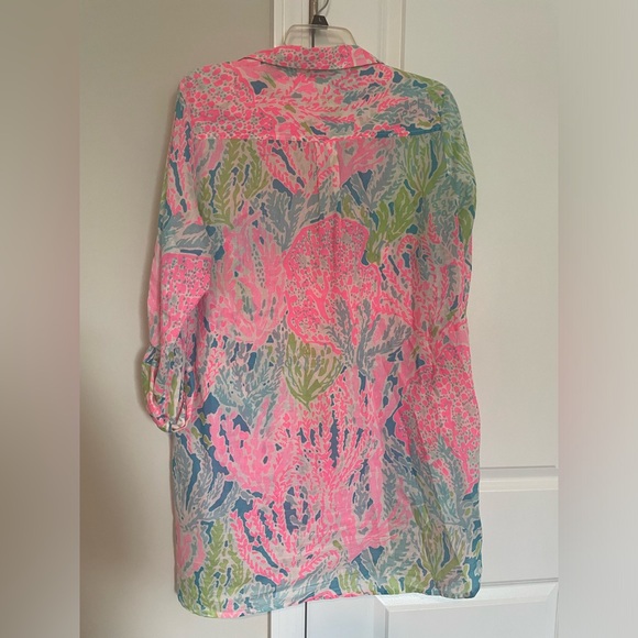 Lilly Pulitzer Captiva Tunic. Coral print. Size medium EUC - Picture 3 of 4